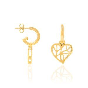 Gold plated heart and half hoop